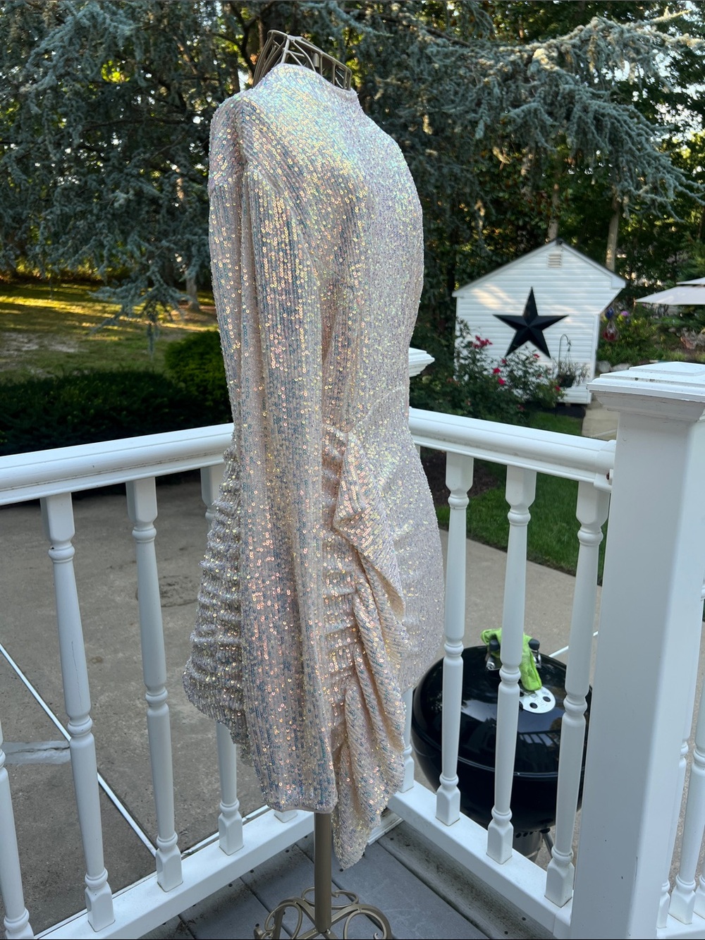Fashion Nova Iridescent Sequin Mini Dress - Pink Champagne - Picture 3 of 9